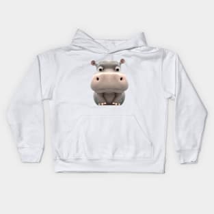 Hippo Cute Adorable Humorous Illustration Kids Hoodie